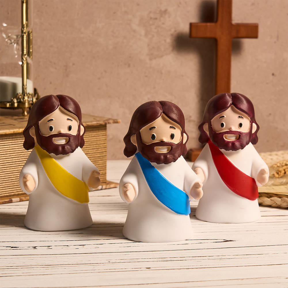 Christianartworkshop Glowing Jesus Tap Light Easter Ornament: Merge Playful Charm with His Care