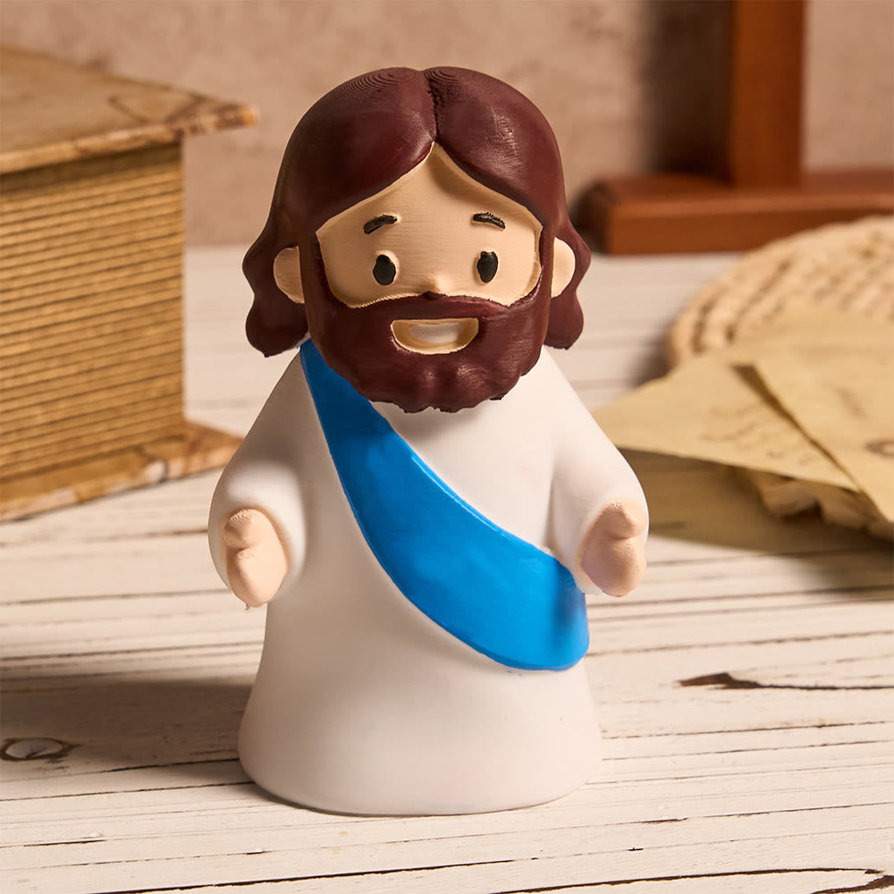 Christianartworkshop Glowing Jesus Tap Light Easter Ornament: Merge Playful Charm with His Care