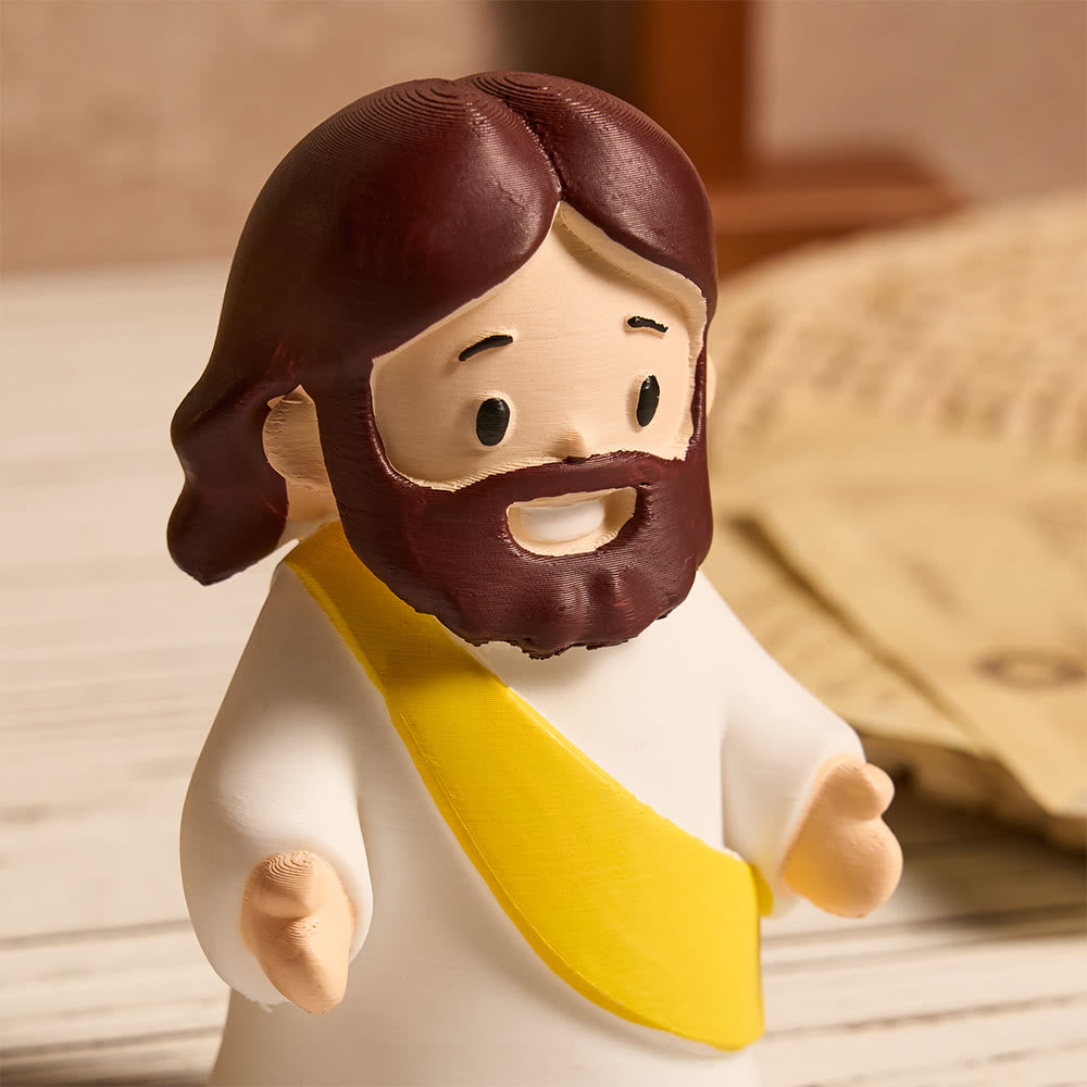 Christianartworkshop Glowing Jesus Tap Light Easter Ornament: Merge Playful Charm with His Care