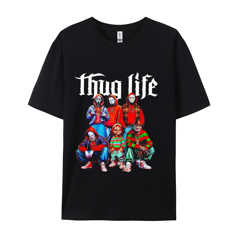 Thug Life Horror Movies Characters T-shirt