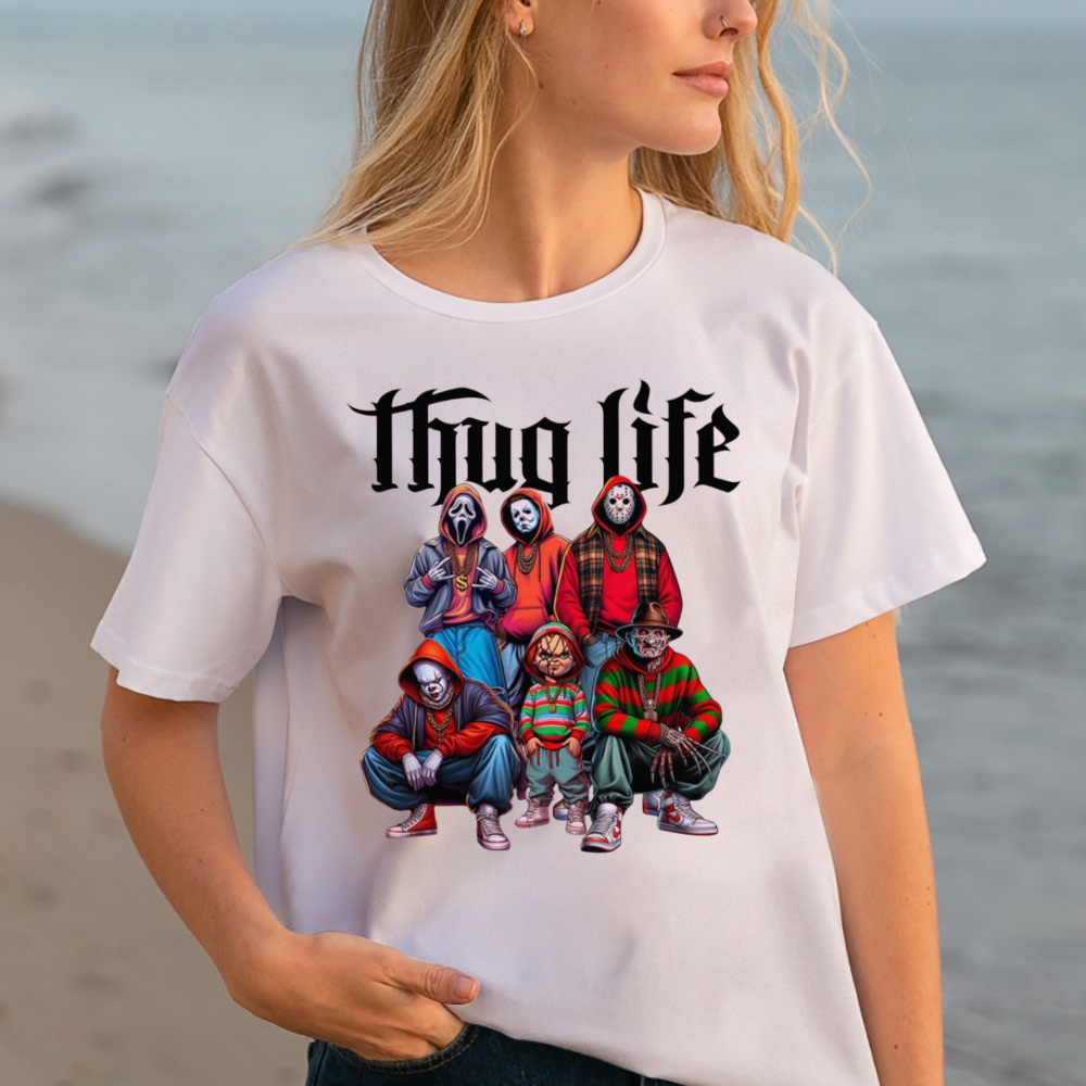 Thug Life Horror Movies Characters T-shirt