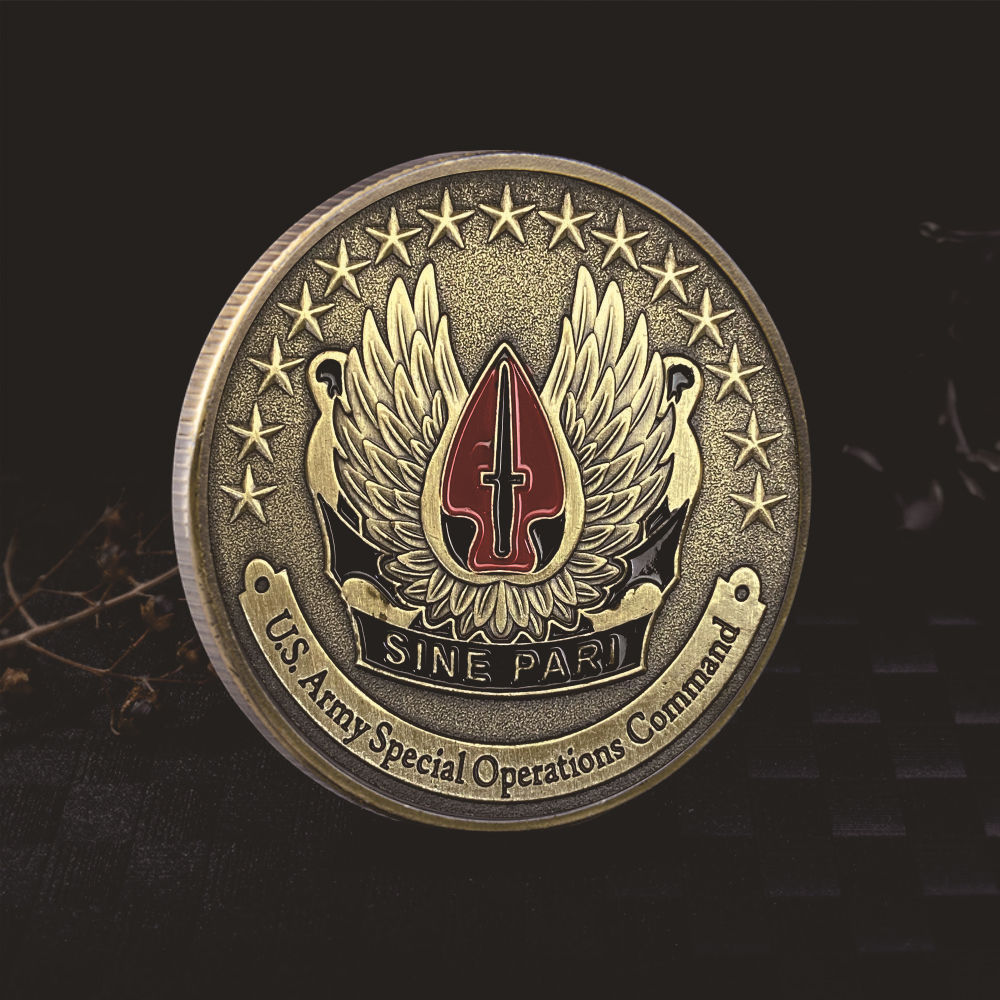 Military Fan Badge American Painted Commemorative Medals Coins