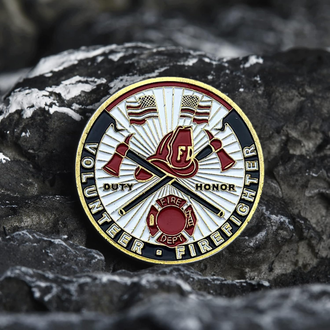 US Volunteer Firefighter Challenge Coin Respect Gratitude Collectible Souvenir