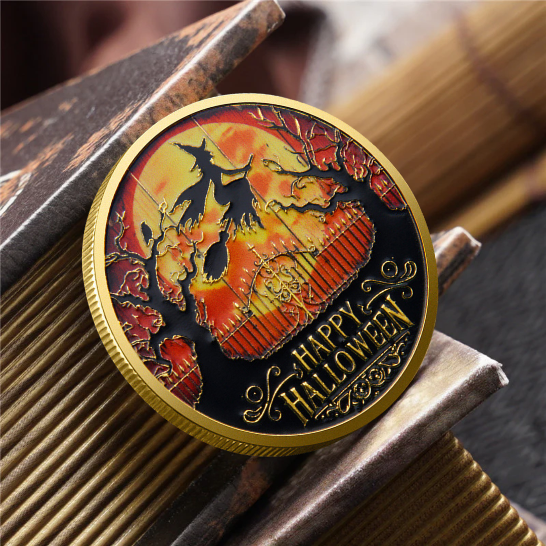 Limited Edition Happy Halloween Witch Pumpkin Challenge Coin Collectible Souvenir