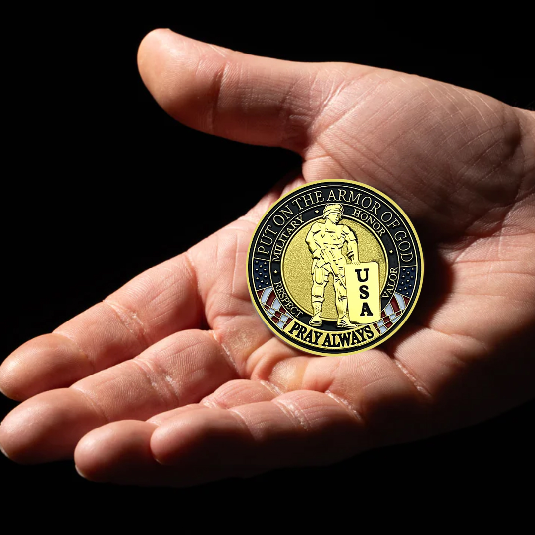 USA Police Armor of God Gold and Silver Challenge Coins 