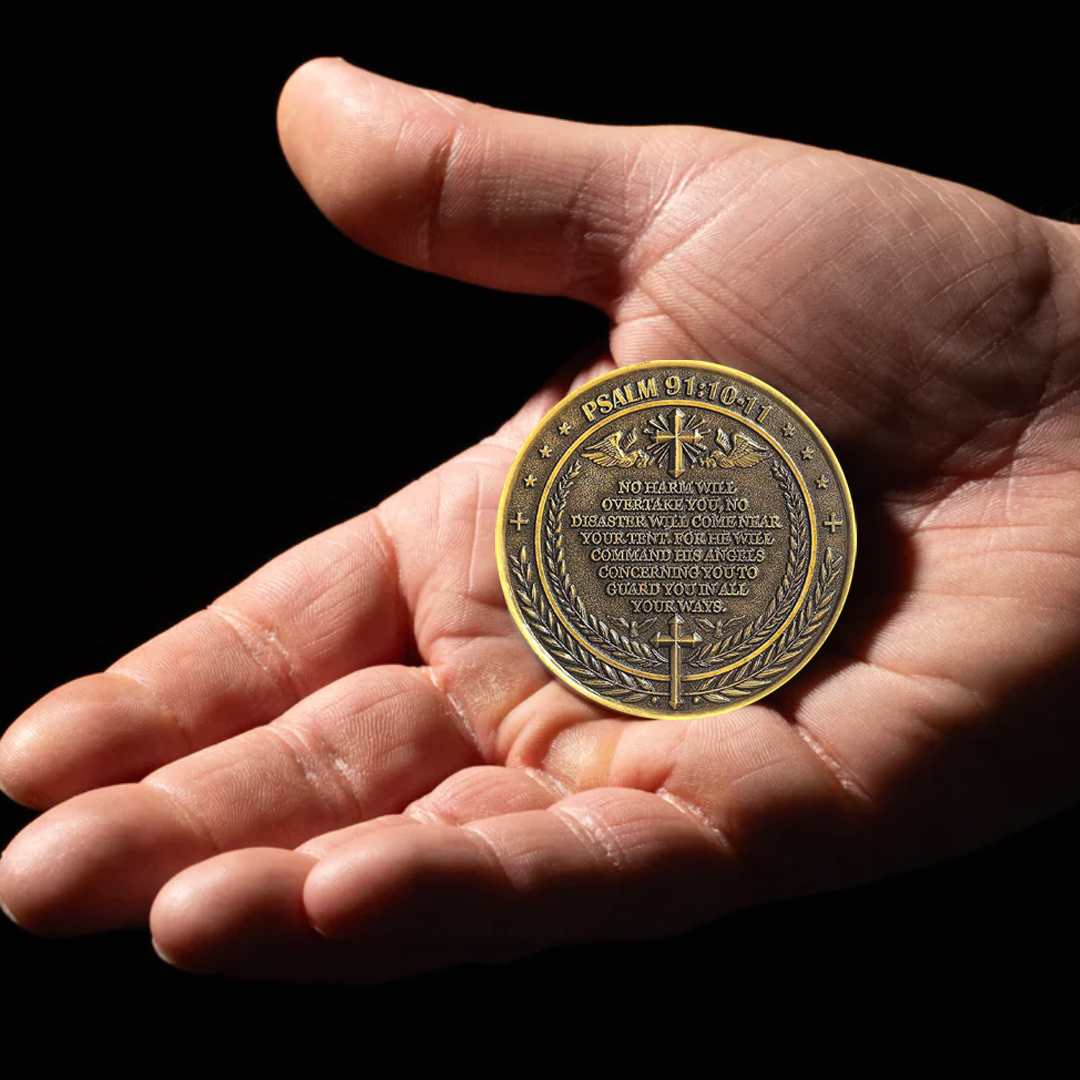 The Archangel Michael Watches Over Us Challenge Coin