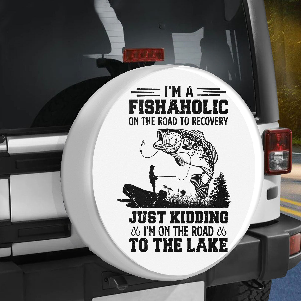I'm A Fishaholic, Fishing Dad Gift, Tire Cover For Car, Waterproof Wheel Cover