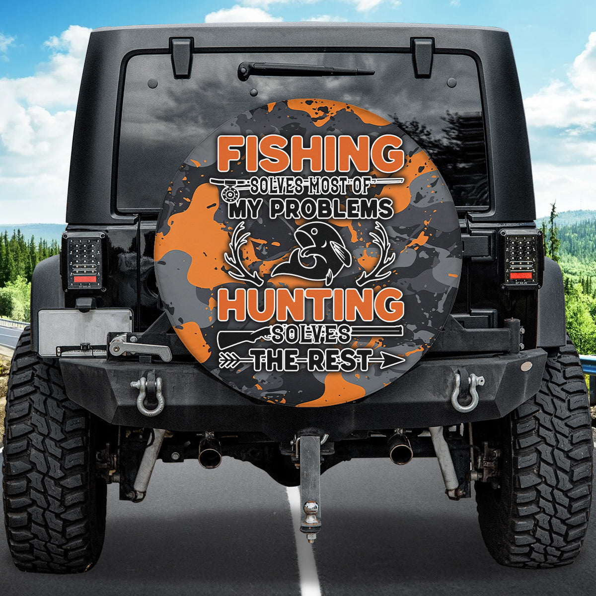 Fishing Camo Tire Cover For Car, Fishing Car Accessories, Wheel Tire Cover Waterproof