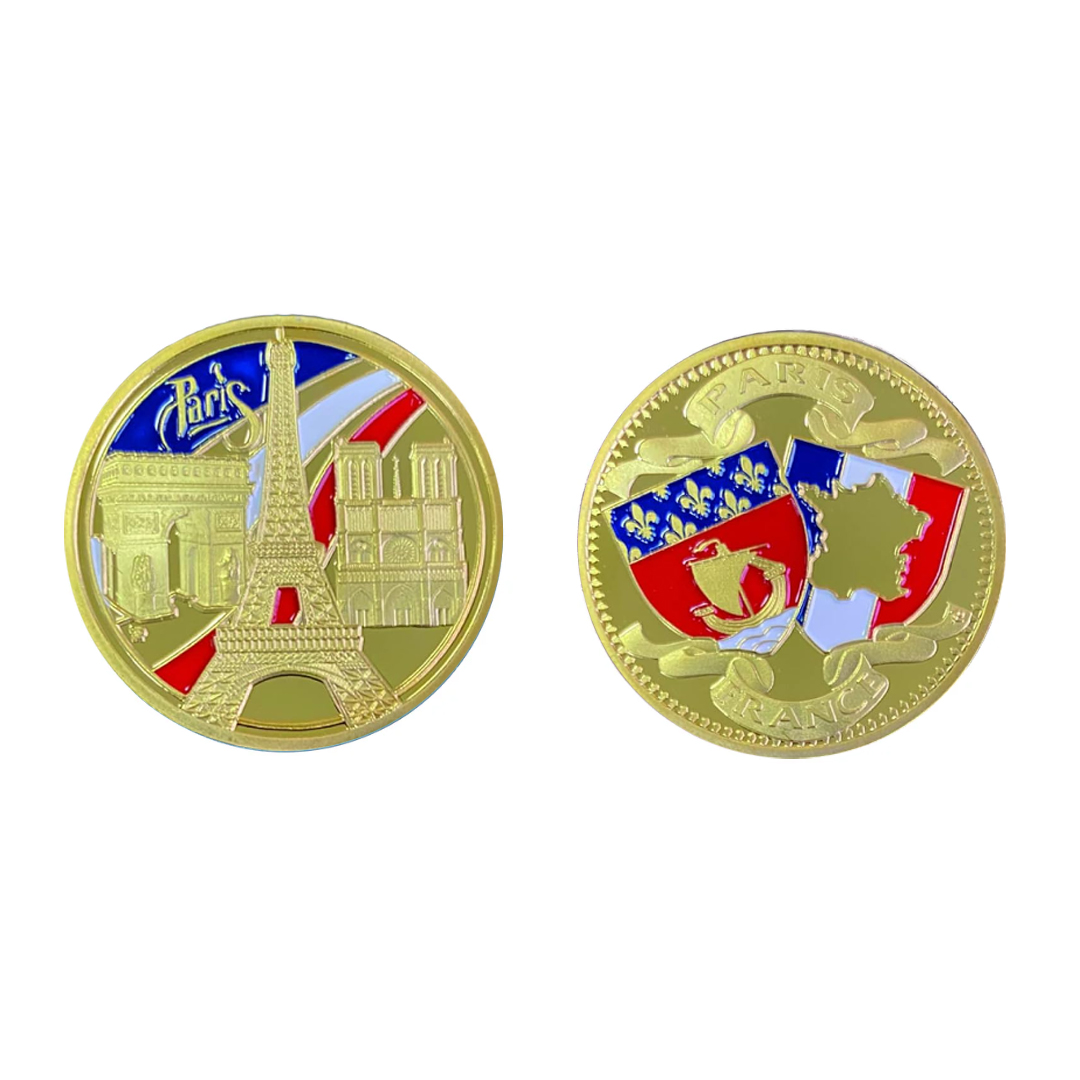 France Paris Eiffel Tower Arc De Triomphe Challenge Coin