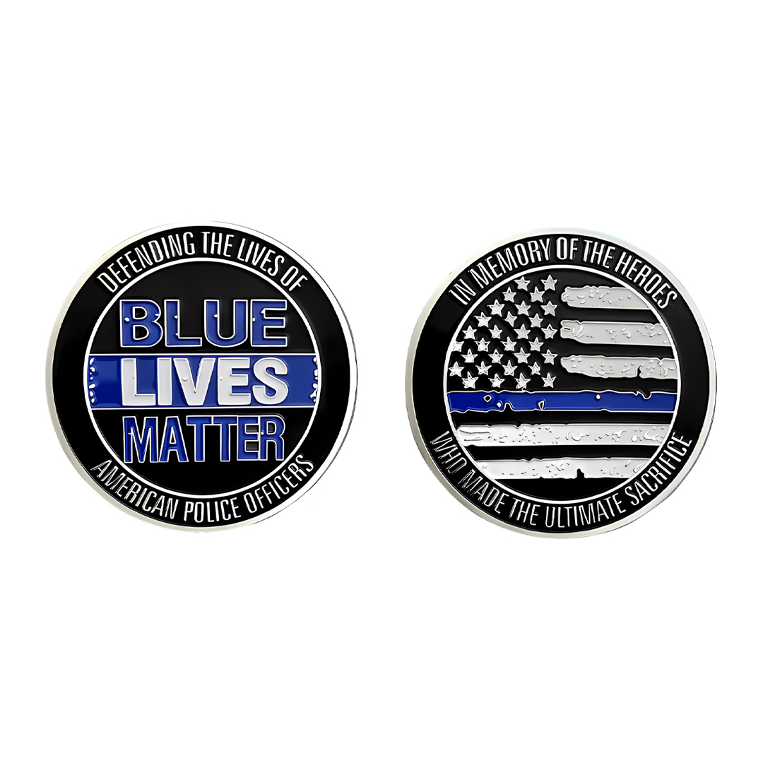 Law Enforcement Challenge Coin Thin Blue Line Police Officer Military Coin