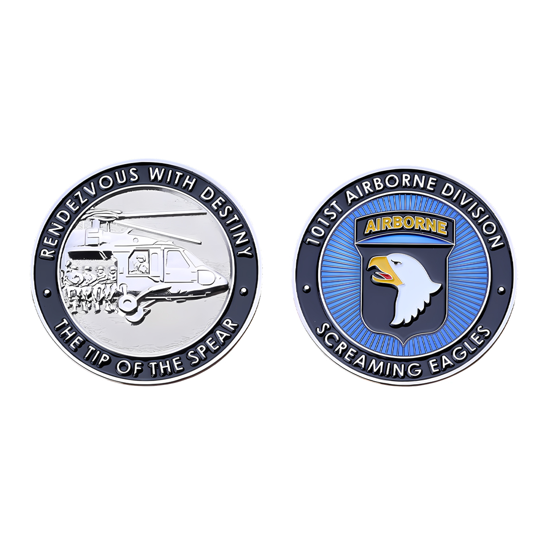 Antique Silver 101st Airborne Challenge Coin