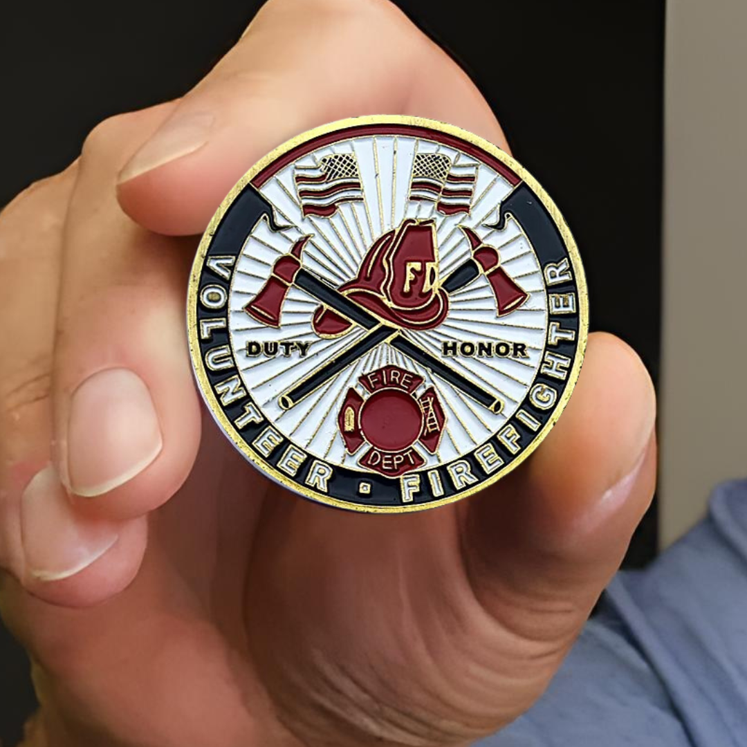 US Volunteer Firefighter Challenge Coin Respect Gratitude Collectible Souvenir
