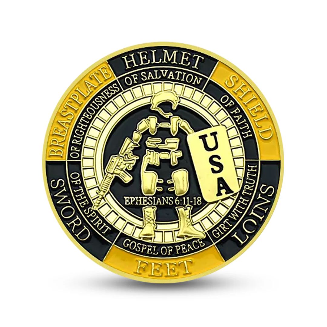 USA Police Armor of God Gold and Silver Challenge Coins 