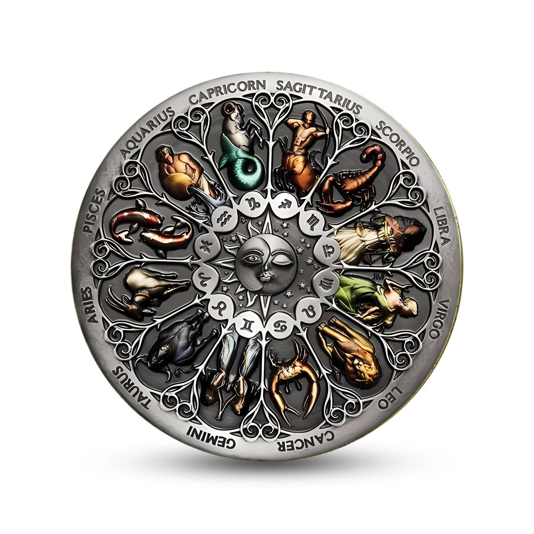 Beautiful Twelve Constellation Zodiac, Silver Commemorative Coin