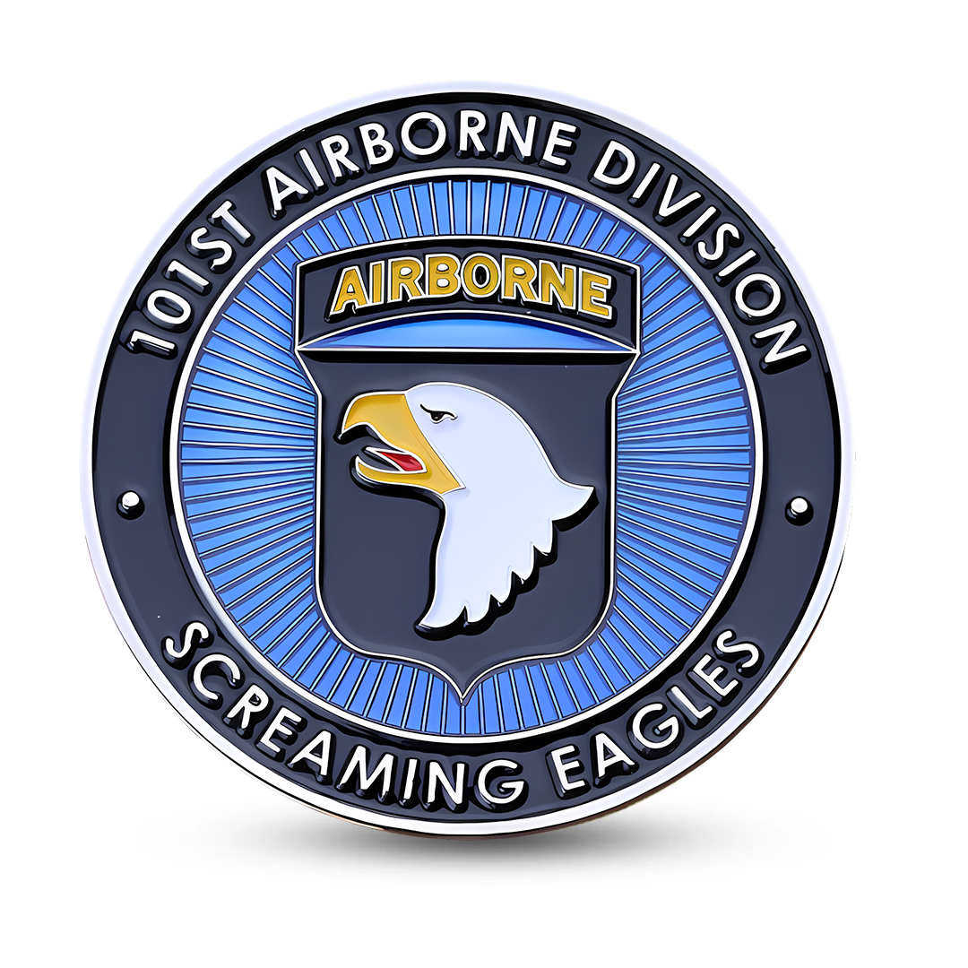 Antique Silver 101st Airborne Challenge Coin
