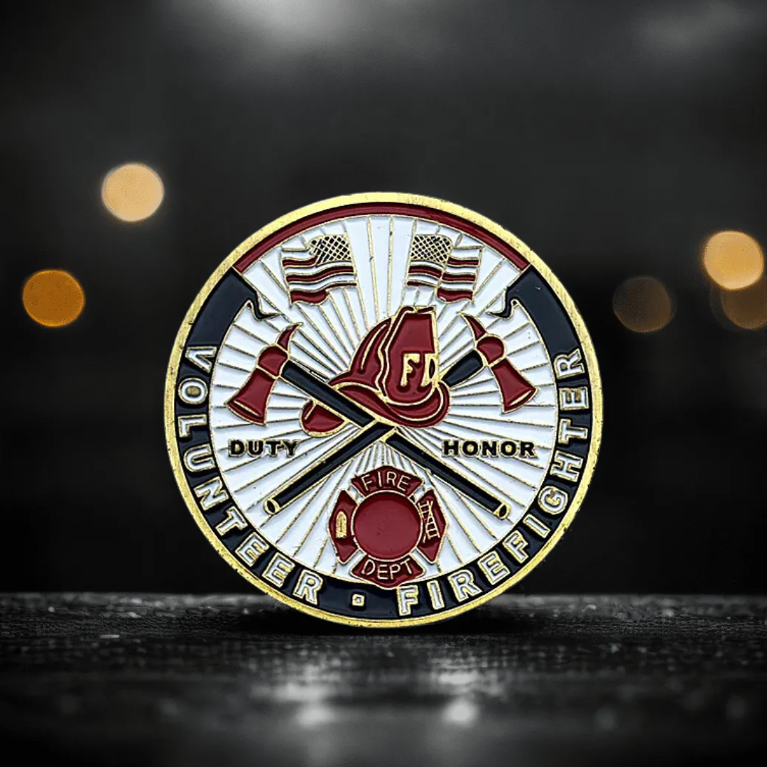 US Volunteer Firefighter Challenge Coin Respect Gratitude Collectible Souvenir