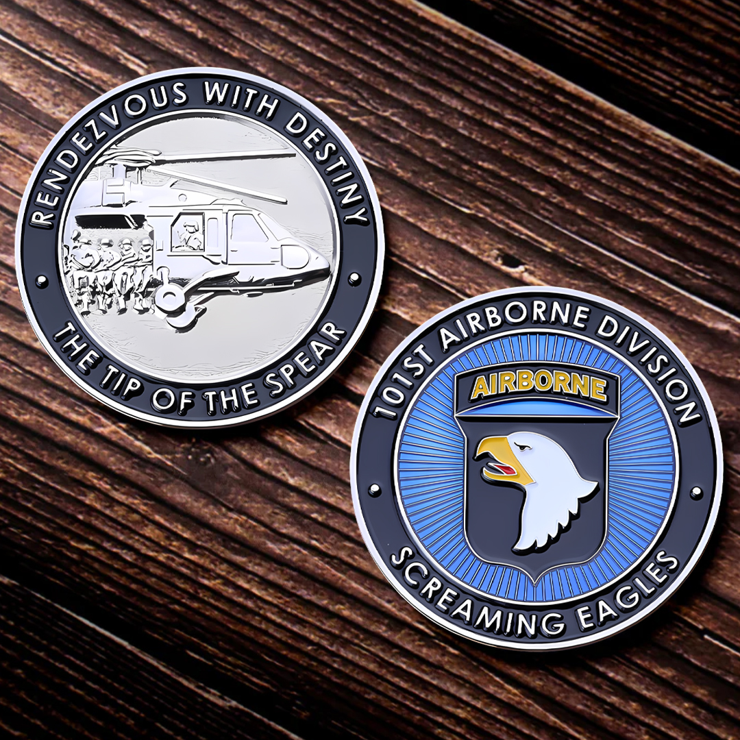 Antique Silver 101st Airborne Challenge Coin