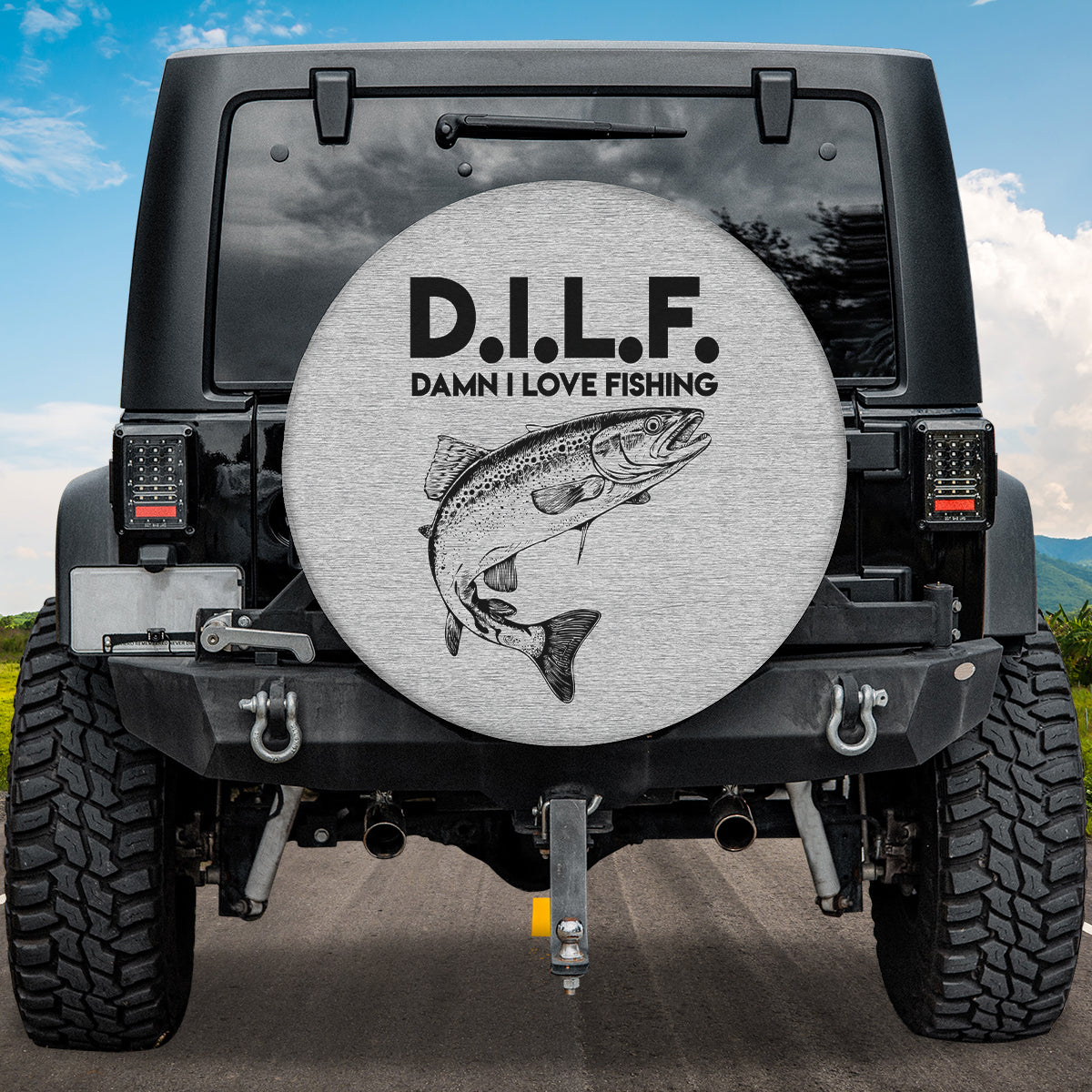 Fishing Spare Tire Cover, Damn I Love Fishing, Fishing Accessory, Fisherman Gift, Fishing Car Accessories