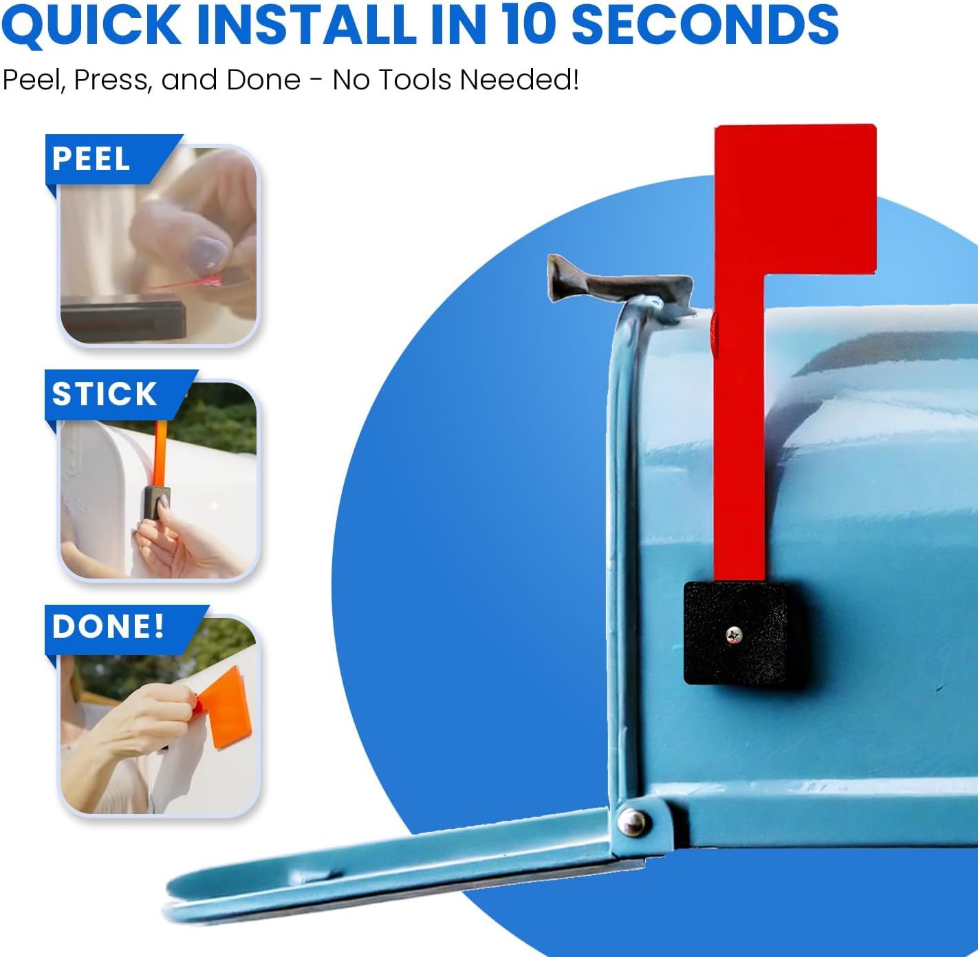 No Tools Needed Waterproof Sturdy Mailbox Flag Replacement for Post Mount Mailboxes