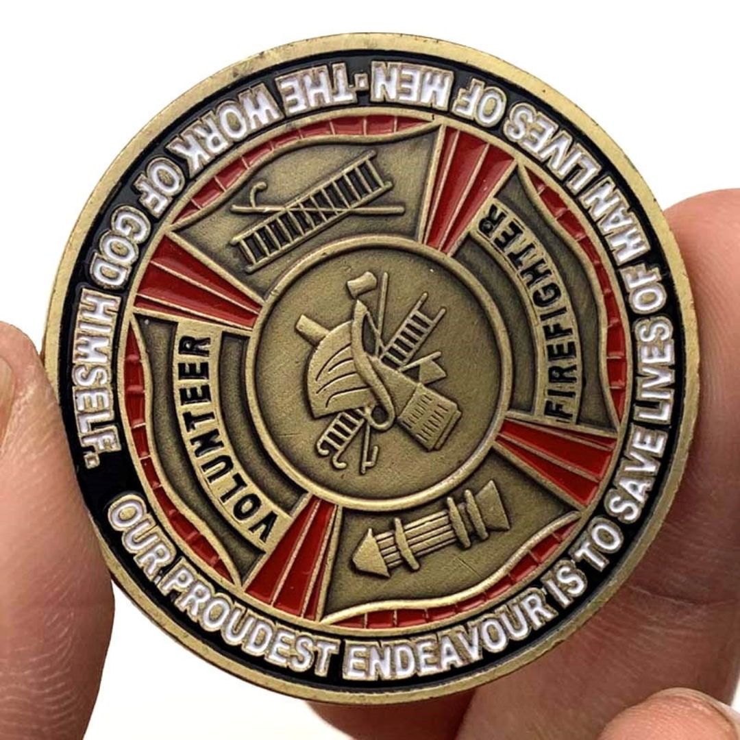 US Volunteer Firefighter Challenge Coin Respect Gratitude Collectible Souvenir