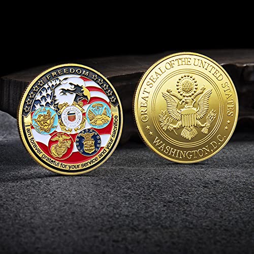 Eagle Totem Veteran Army Navy Marine Corps Armed Forces Coin