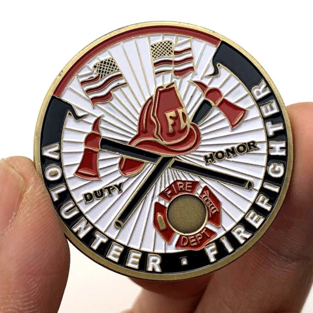 US Volunteer Firefighter Challenge Coin Respect Gratitude Collectible Souvenir