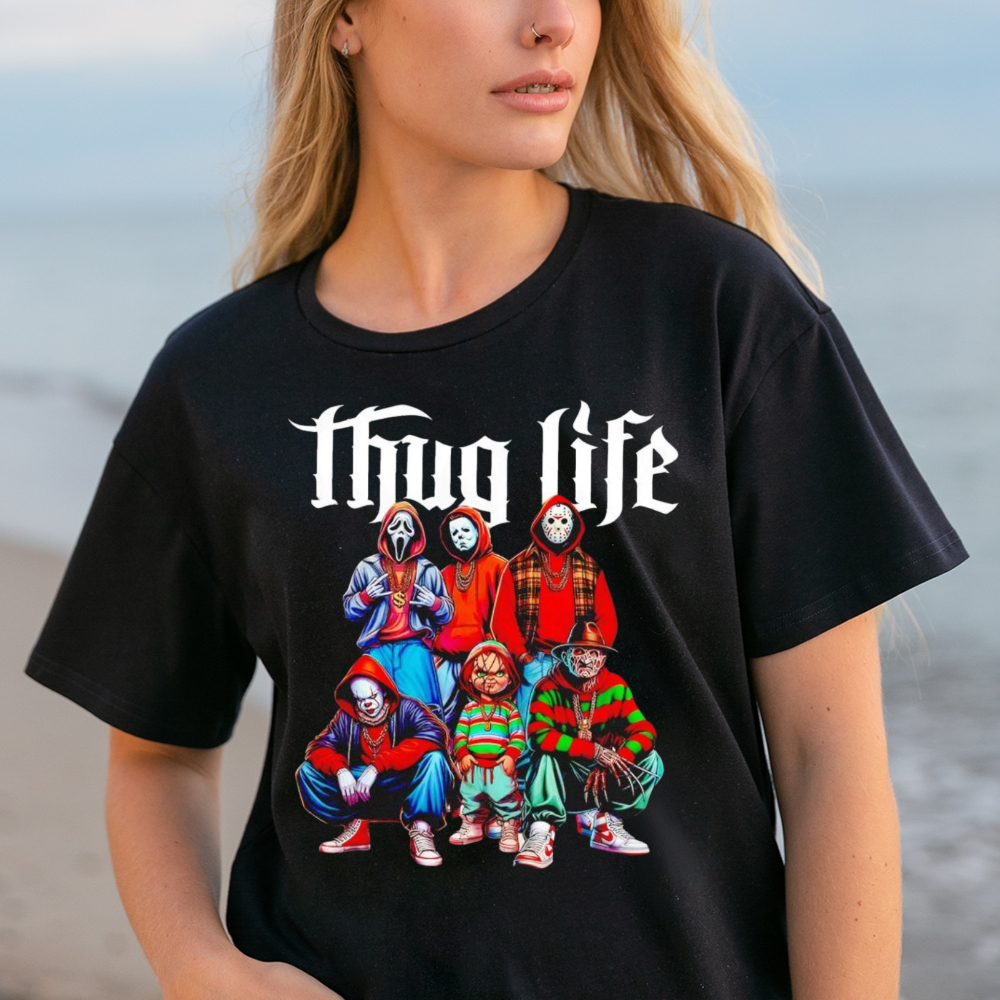 Thug Life Horror Movies Characters T-shirt