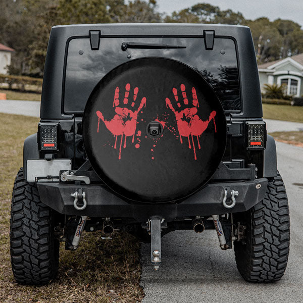 Halloween Bloody Hands Spare Tire Cover For Jeep & Bronco