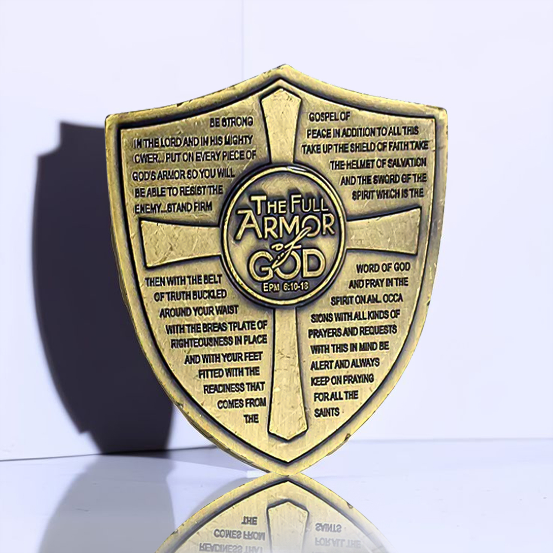 Armor of God American Knight Shield Shape Medals Bronze Coins Souvenir