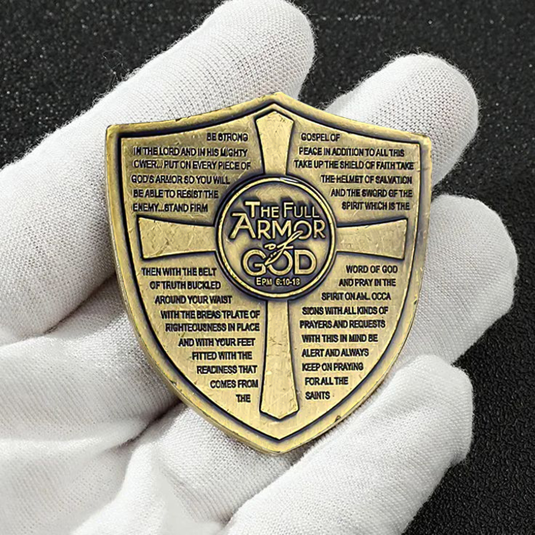 Armor of God American Knight Shield Shape Medals Bronze Coins Souvenir