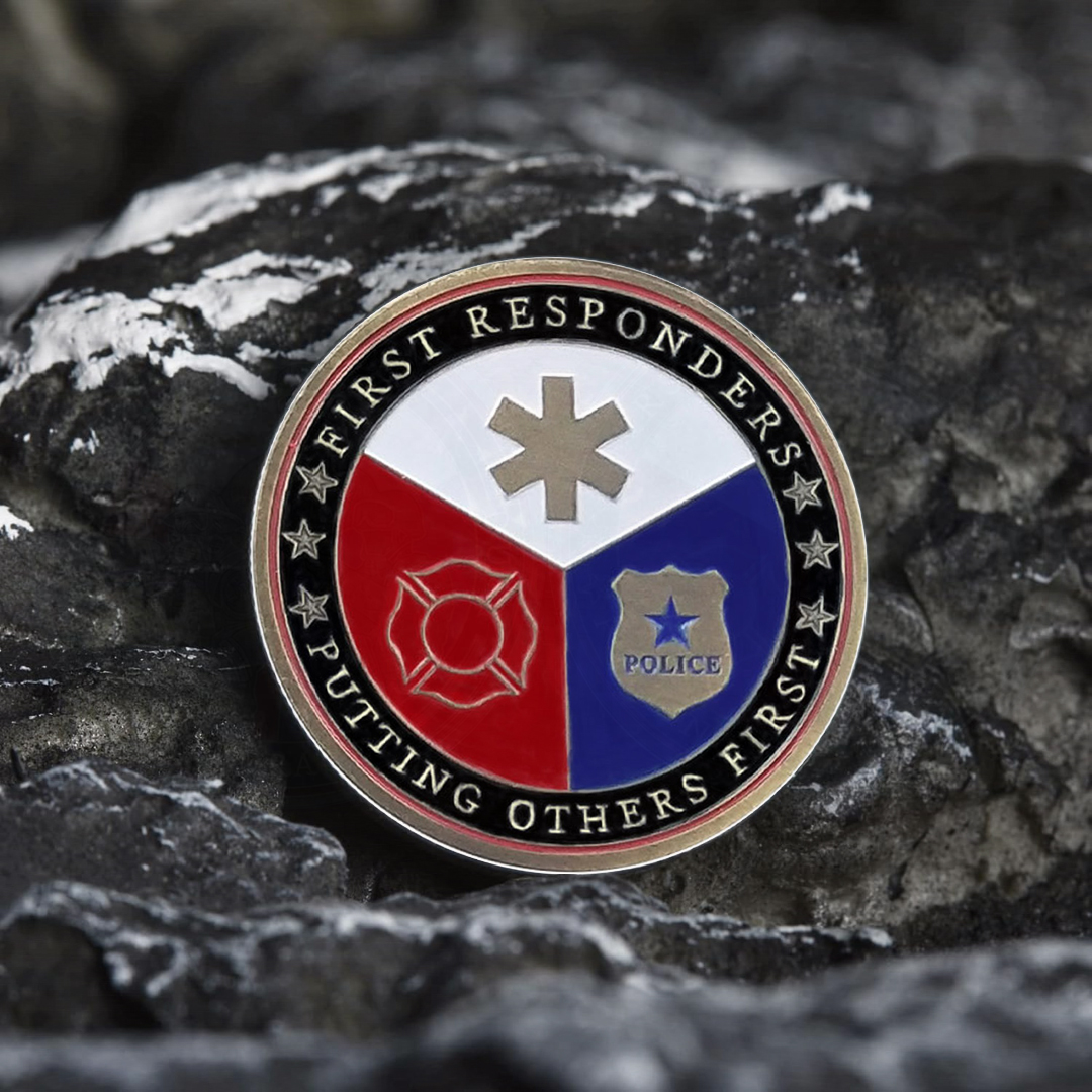 First Responders Challenge Coin Police, Firefighter and EMS