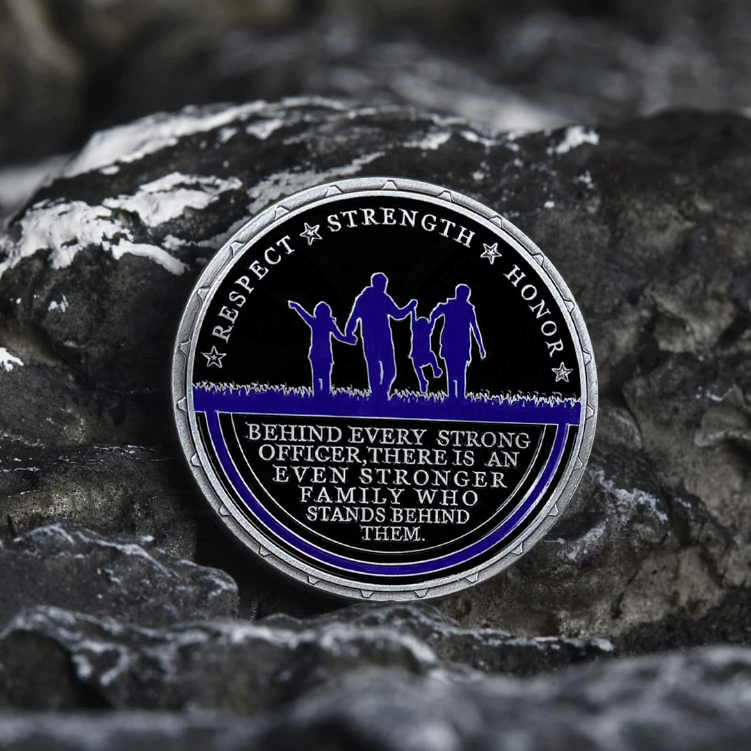Police Officer Family Challenge Coin Honor Mom Respect Collectible Gif