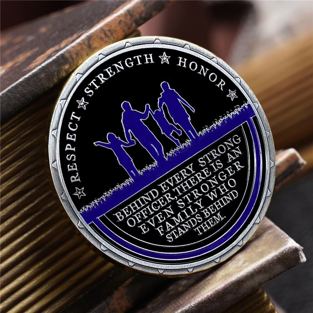 Police Officer Family Challenge Coin Honor Mom Respect Collectible Gif