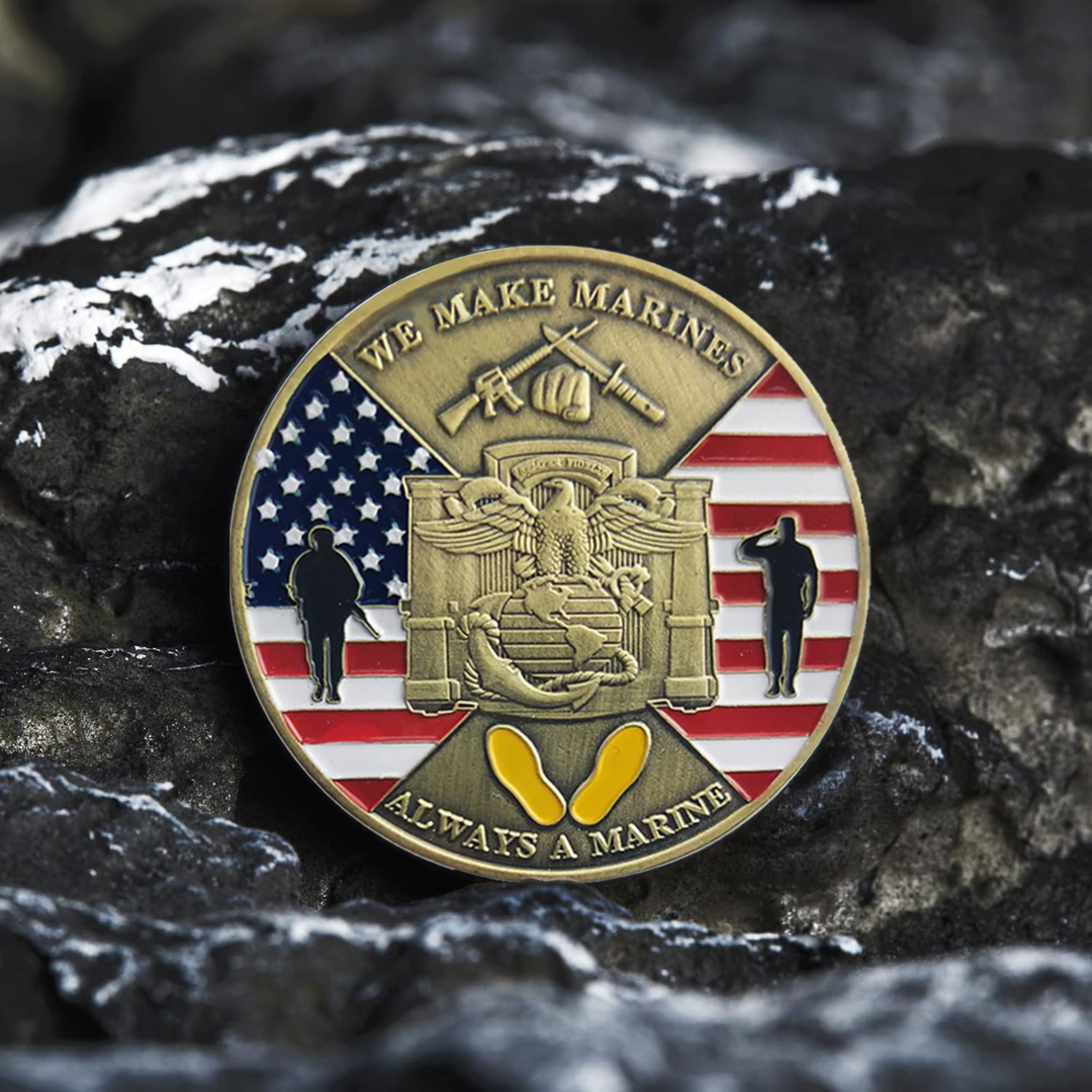 US MCRD USMC Veteran Military Marine Corps Challenge Collection Coin