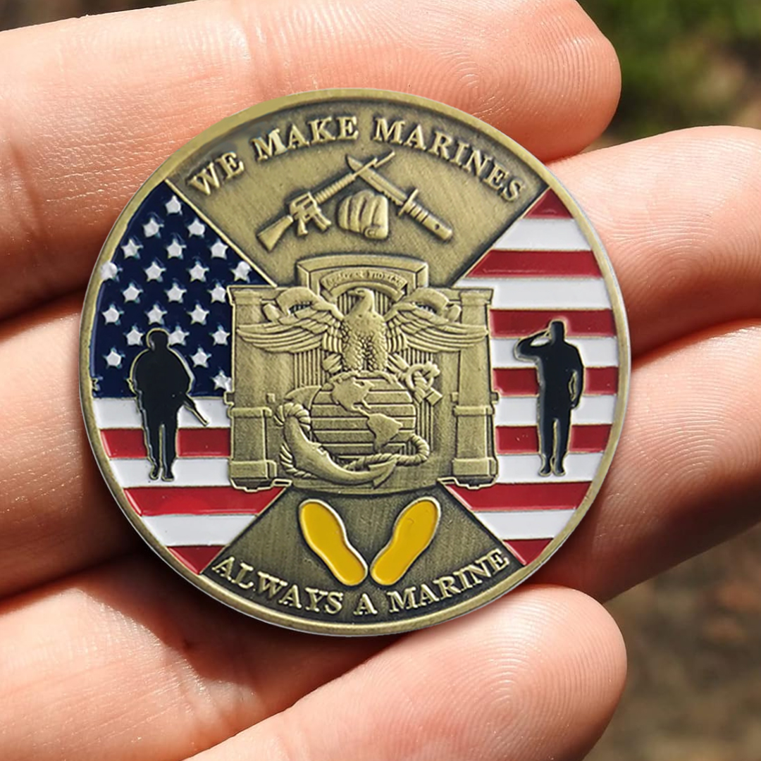 US MCRD USMC Veteran Military Marine Corps Challenge Collection Coin