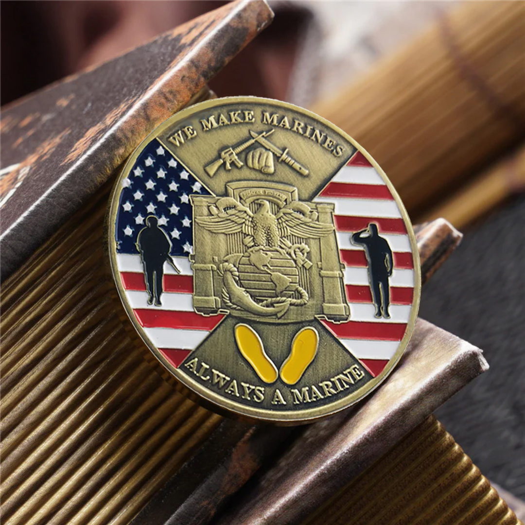 US MCRD USMC Veteran Military Marine Corps Challenge Collection Coin