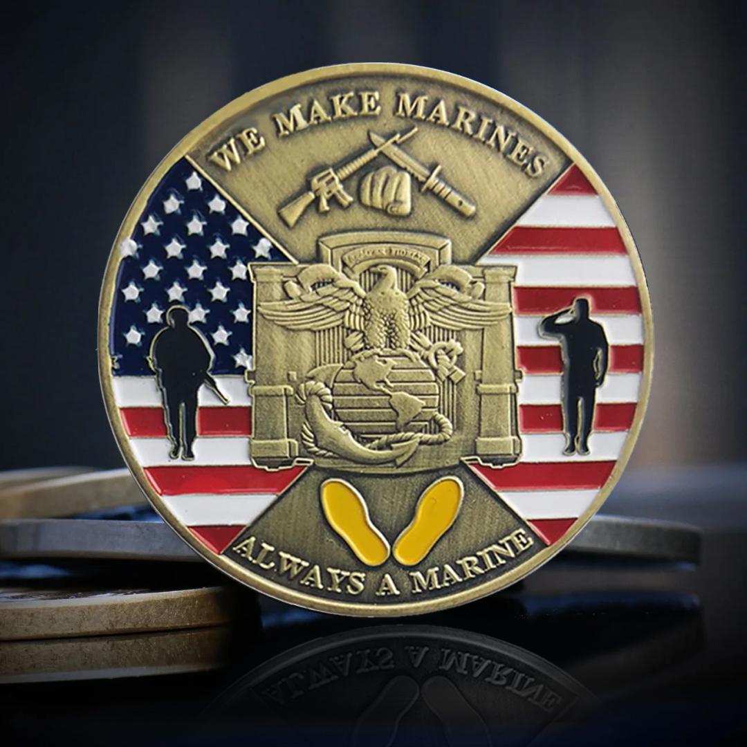 US MCRD USMC Veteran Military Marine Corps Challenge Collection Coin