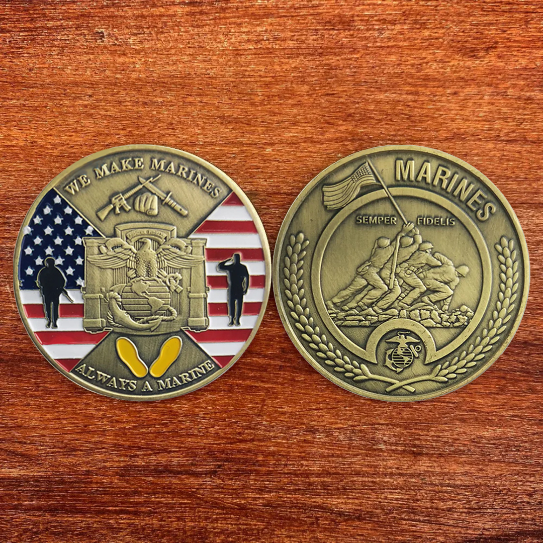 US MCRD USMC Veteran Military Marine Corps Challenge Collection Coin