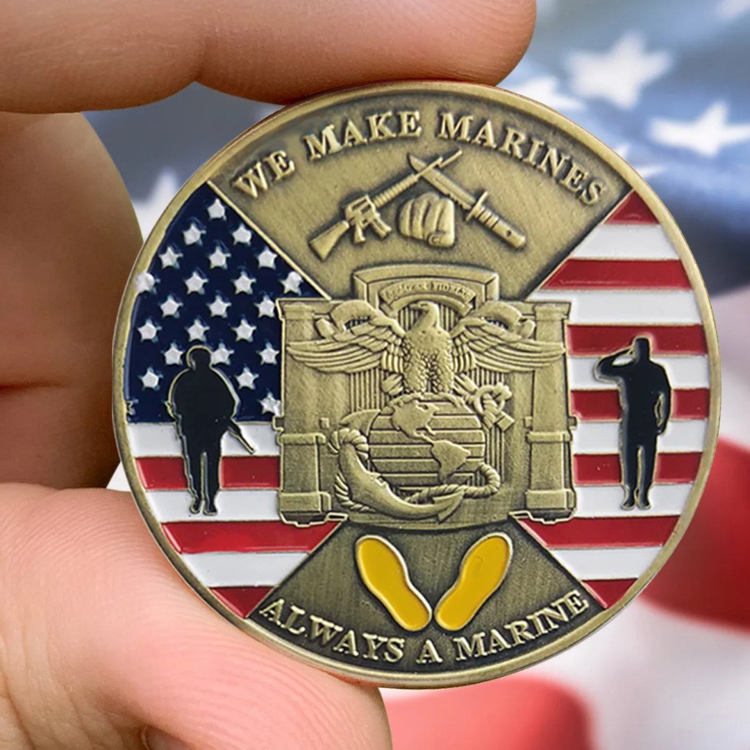 US MCRD USMC Veteran Military Marine Corps Challenge Collection Coin