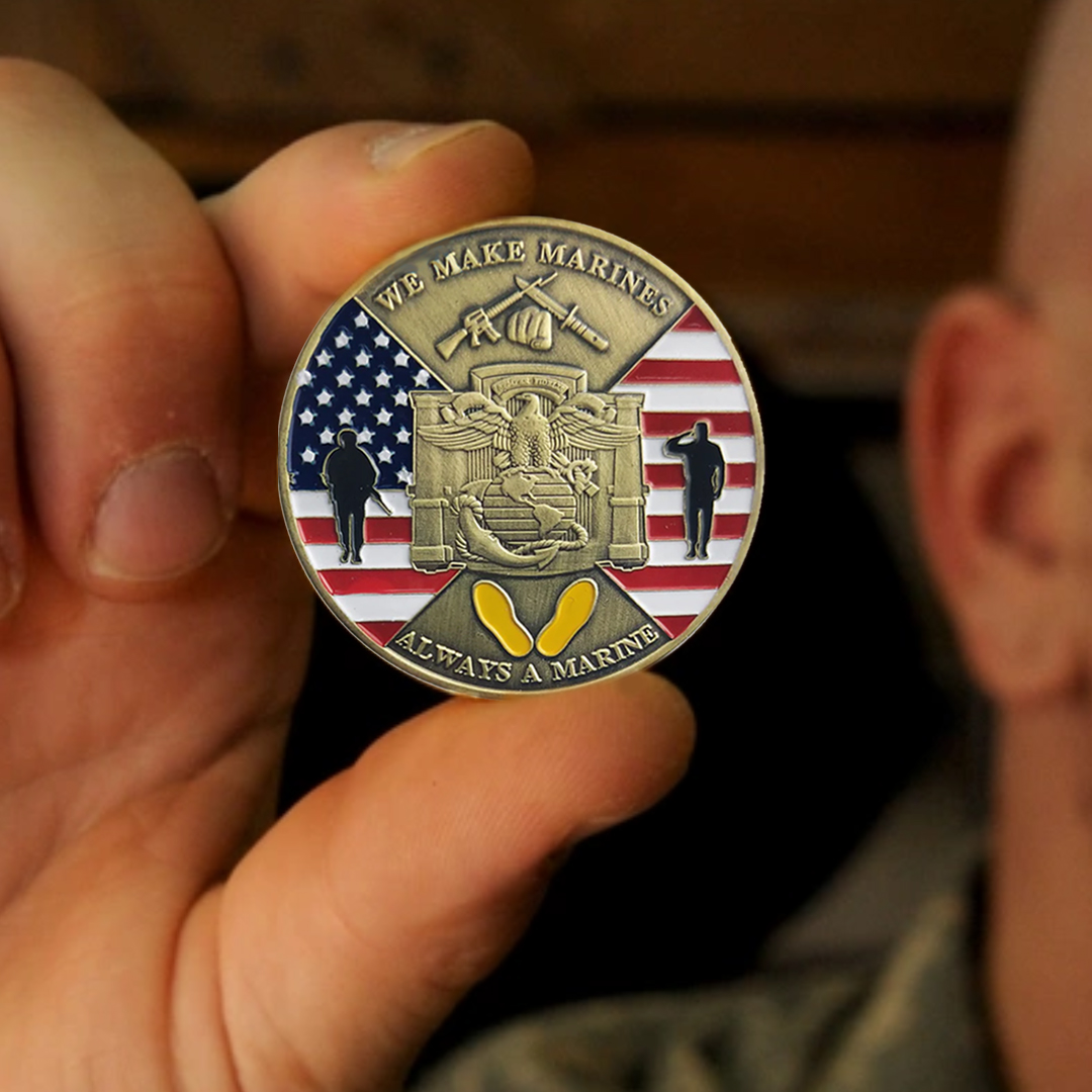 US MCRD USMC Veteran Military Marine Corps Challenge Collection Coin