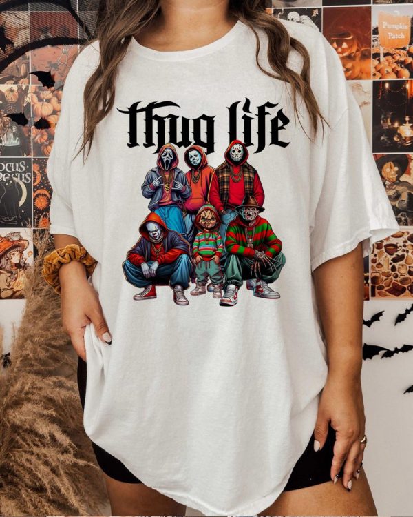 Thug Life Horror Movies Characters T-shirt