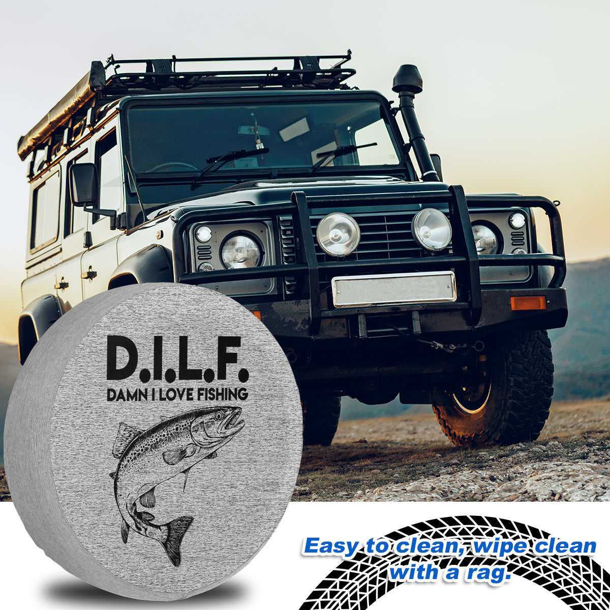Fishing Spare Tire Cover, Damn I Love Fishing, Fishing Accessory, Fisherman Gift, Fishing Car Accessories
