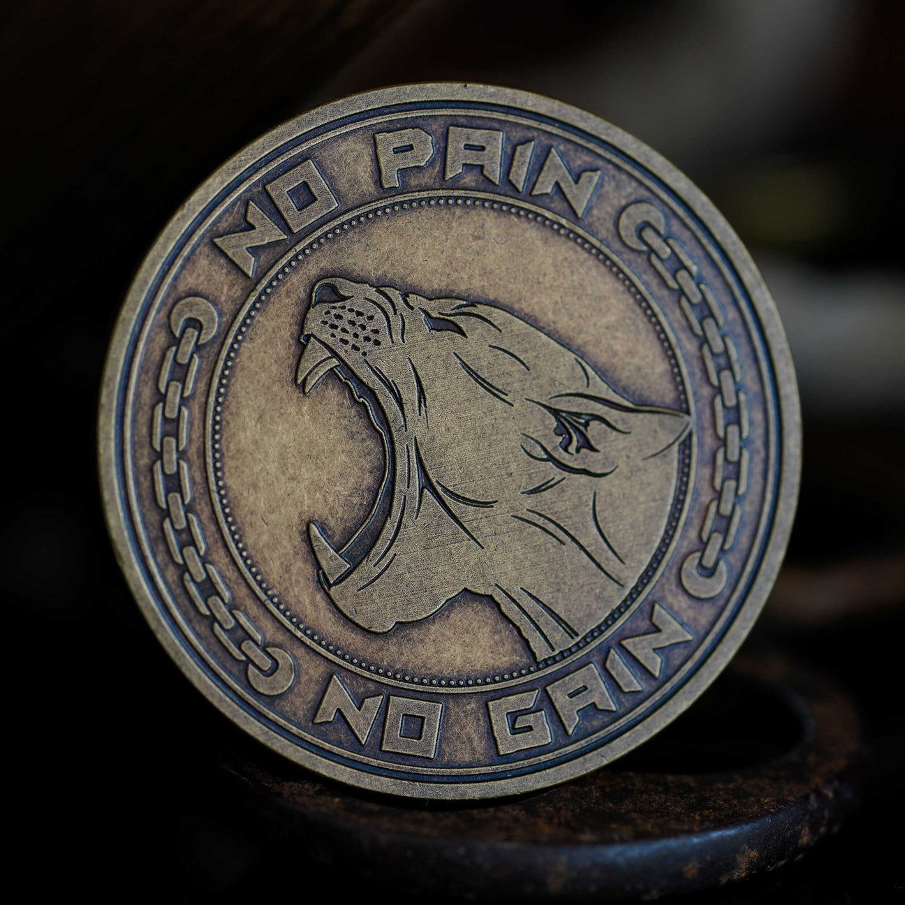No Pain No Gain Challenge Coin