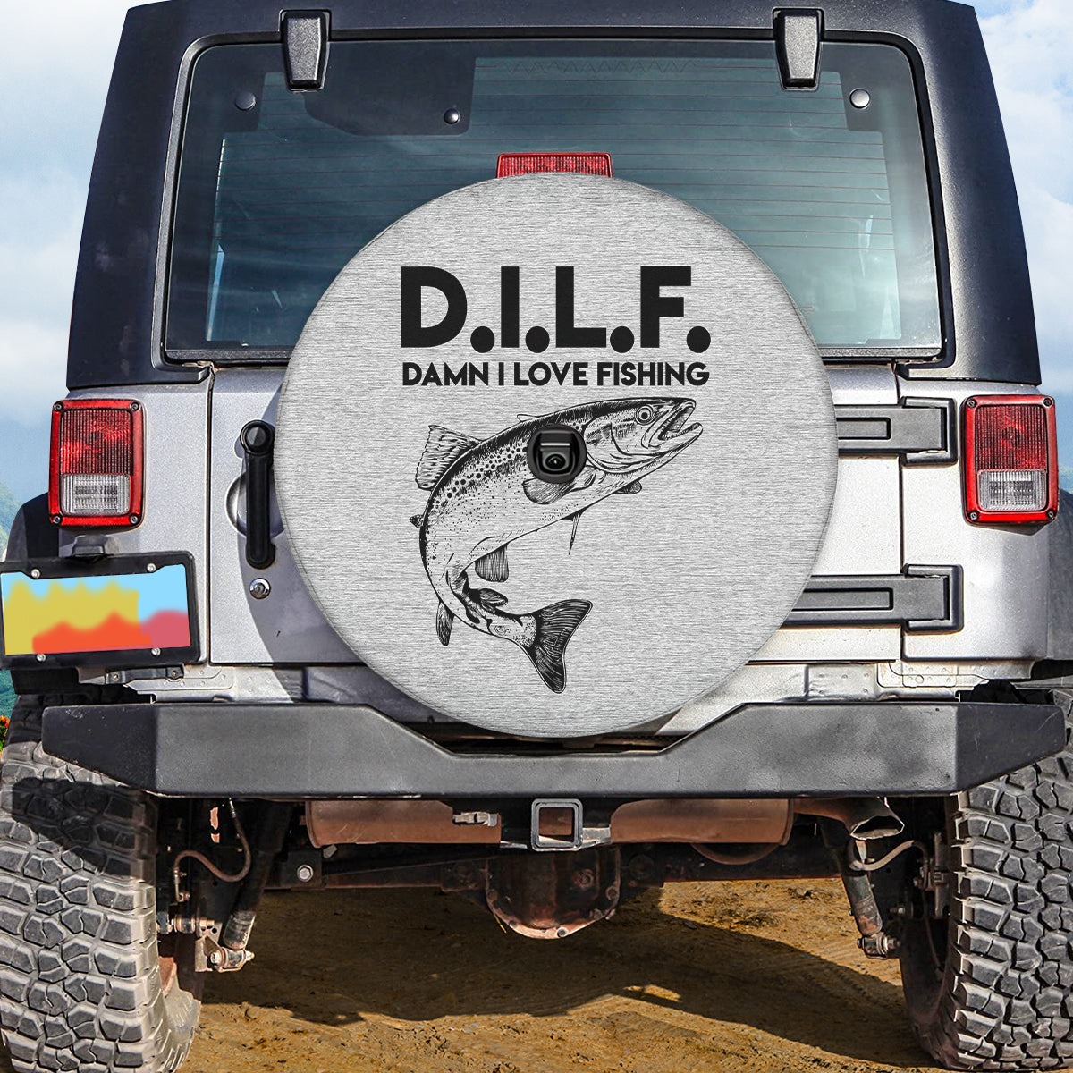 Fishing Spare Tire Cover, Damn I Love Fishing, Fishing Accessory, Fisherman Gift, Fishing Car Accessories