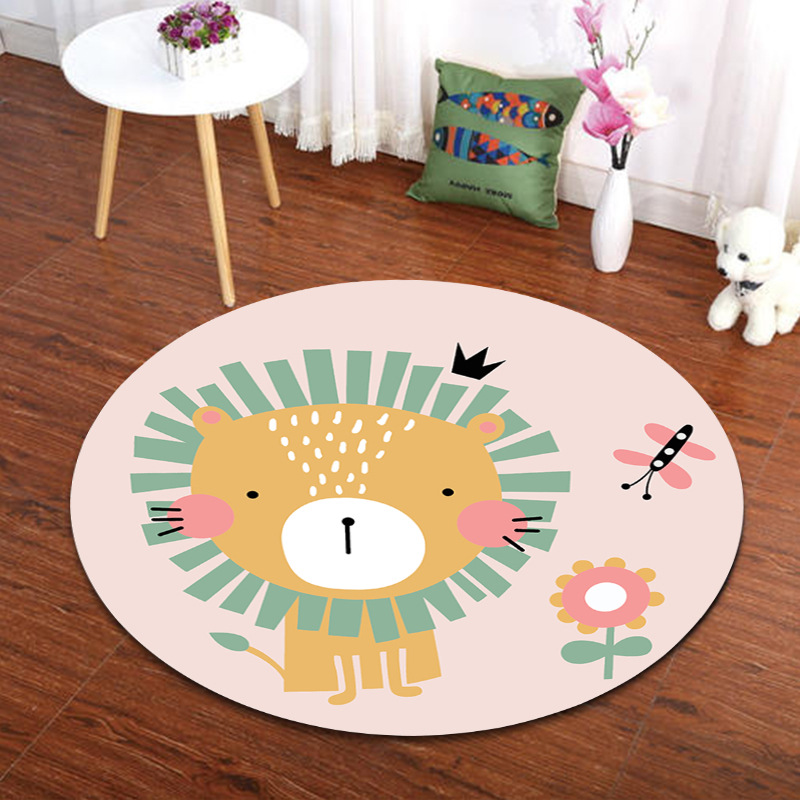 Circular home computer chair pad absorbs water and does not slip. Bedroom, living room, foot pad, coffee table, hanging basket pad, carpet
