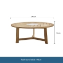 Teak round table 140cm