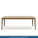 Long dining table - Teak (240cm long)