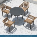 4 Erqi chairs+one 80cm all aluminum round table