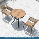 Two Erqi chairs and one 80cm plastic wood round table