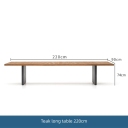 Teak long table 220cm
